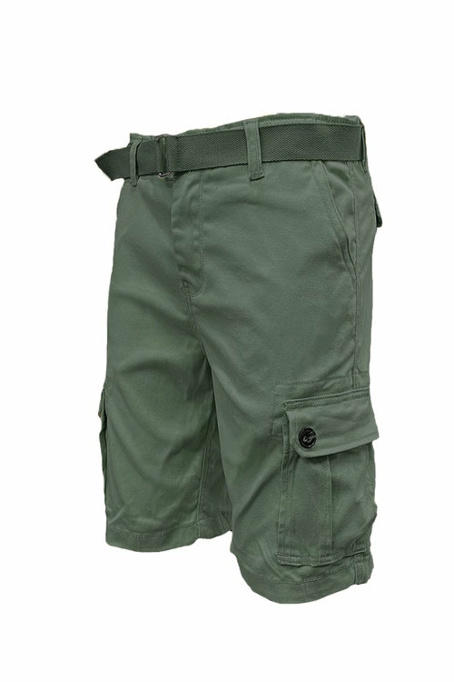 Short cargo con cintura Sajishop, colore ruggine, taglia 3XL, dettagli pratici e stile casual, vista frontale.
