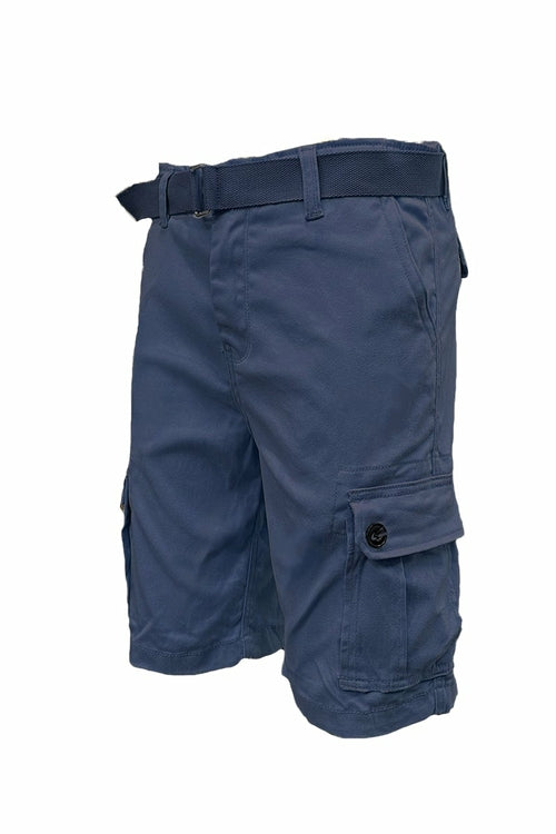 Bermuda cargo con cintura Sajishop in tessuto color ruggine, taglia 3XL, vista frontale con tasche multiple.