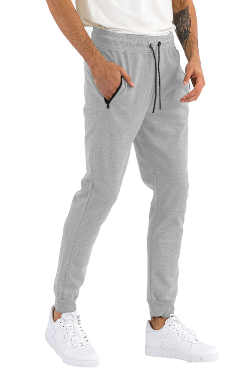 Pantaloni jogger in cotone melangiato Sajishop, stile casual, comodi e morbidi con dettagli in tessuto elasticizzato.