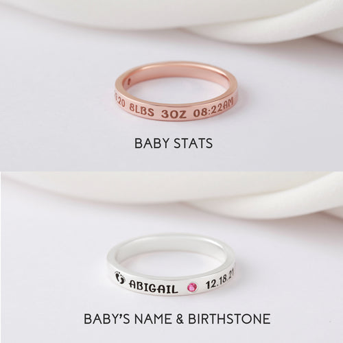 Anello per neomamme Sajishop in argento con nome del bambino, regalo per prima mamma, simbolo speciale di maternità