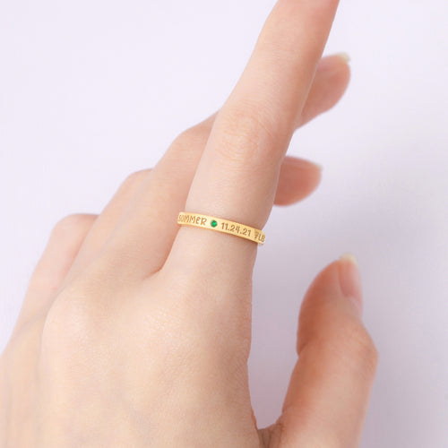 Anello per neomamme Sajishop in argento con nome del bambino, regalo per prima mamma, simbolo di amore e nuovo ruolo materno.
