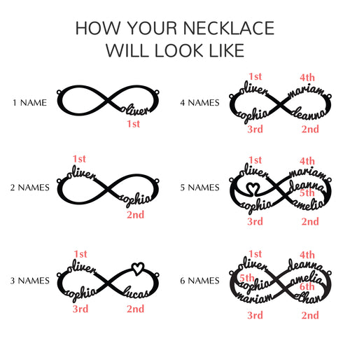 Bracciale Mom Sajishop in argento con nomi dei figli e simbolo infinito, gioielli mamma con incisioni personalizzate.