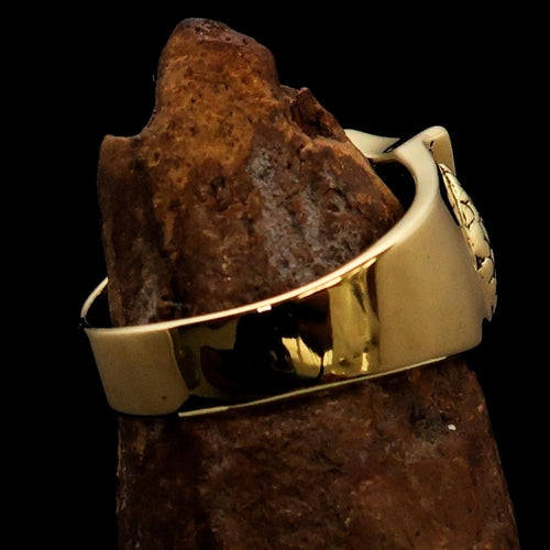 Anello da uomo in ottone con scudo, decorato con la bandiera dell'Inghilterra con croce rossa su sfondo bianco.
