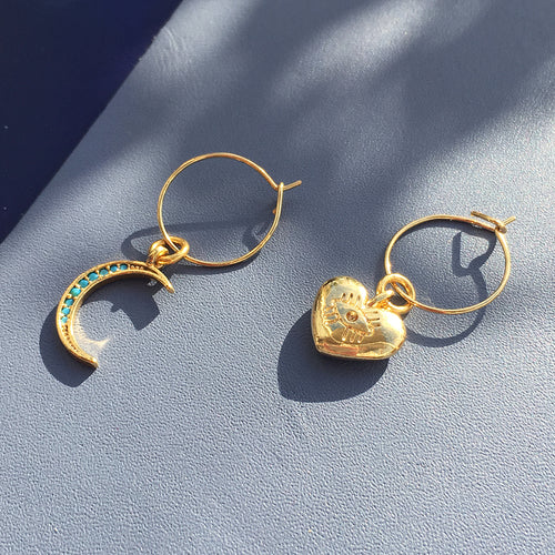 Orecchini a forma di luna in cristallo Swarovski, pendenti eleganti e luminosi di Sajishop, con dettagli scintillanti e finitura raffinata
