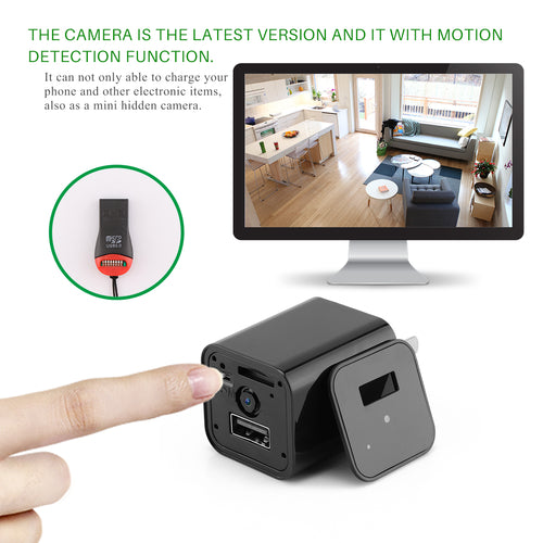 Ricarica USB Sajishop con telecamera nascosta HD 1080P, perfetta per la sicurezza domestica, visibile in questa immagine.