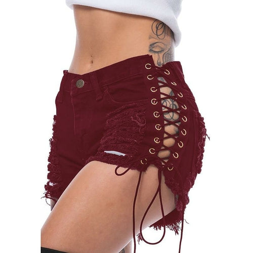 Shorts donna Sajishop in cotone con fascia, pantaloni estivi moda sexy, jeans bianchi, stile casual e alla moda.