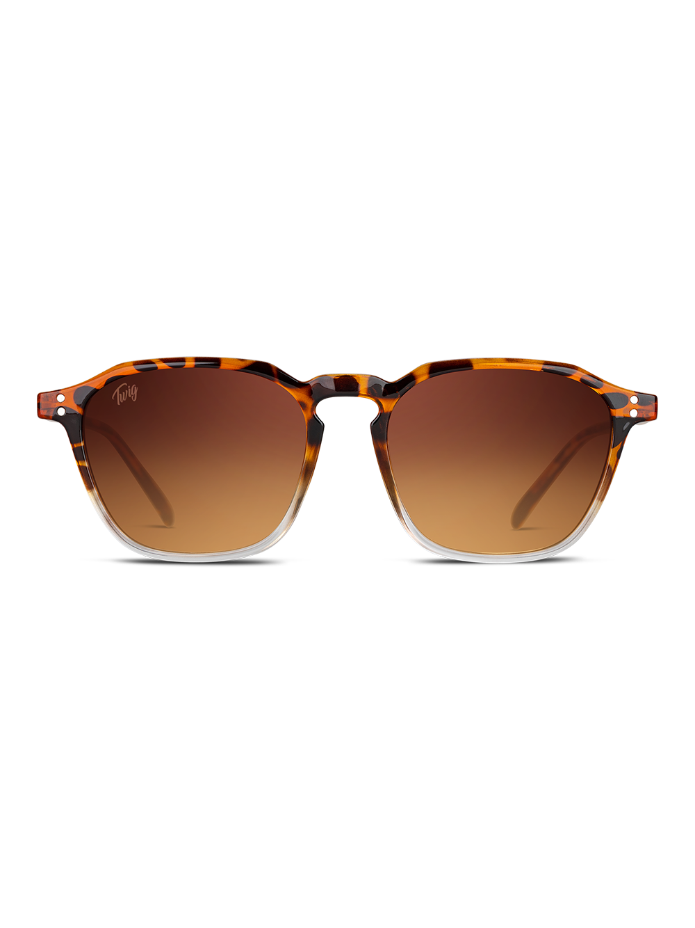 Occhiali da sole TWIG Concept Milano Updike con montatura color ambra e lenti sfumate, stile elegante e moderno.